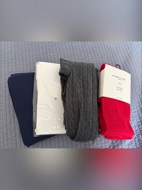 Polarn O. Pyret Bright Red Ribbed Tights